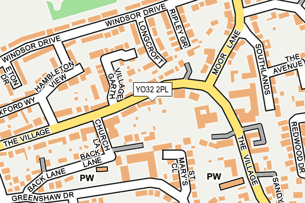 YO32 2PL map - OS OpenMap – Local (Ordnance Survey)
