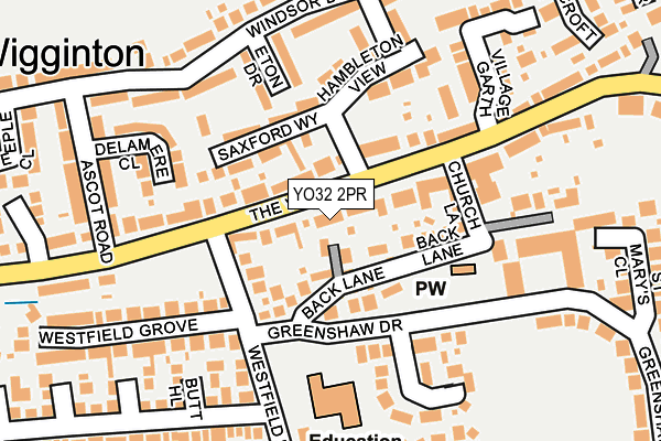 YO32 2PR map - OS OpenMap – Local (Ordnance Survey)