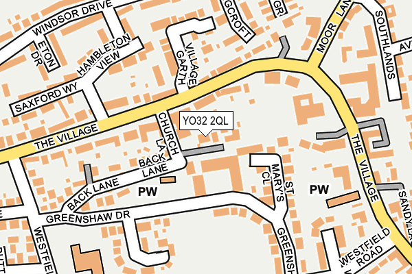 YO32 2QL map - OS OpenMap – Local (Ordnance Survey)