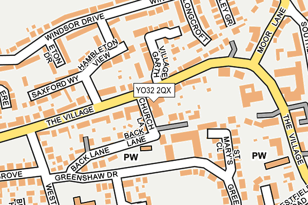 YO32 2QX map - OS OpenMap – Local (Ordnance Survey)