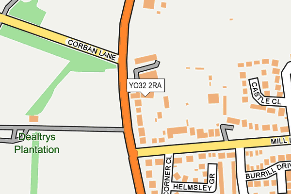YO32 2RA map - OS OpenMap – Local (Ordnance Survey)