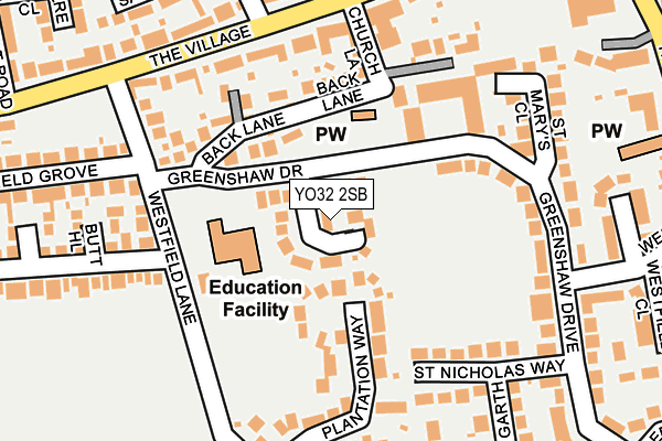 YO32 2SB map - OS OpenMap – Local (Ordnance Survey)