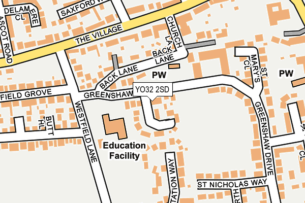 YO32 2SD map - OS OpenMap – Local (Ordnance Survey)