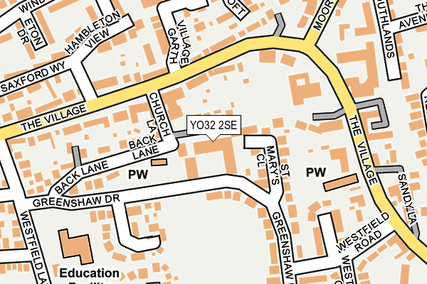 YO32 2SE map - OS OpenMap – Local (Ordnance Survey)