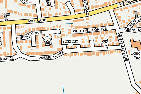 YO32 2SX map - OS OpenMap – Local (Ordnance Survey)