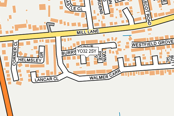YO32 2SY map - OS OpenMap – Local (Ordnance Survey)