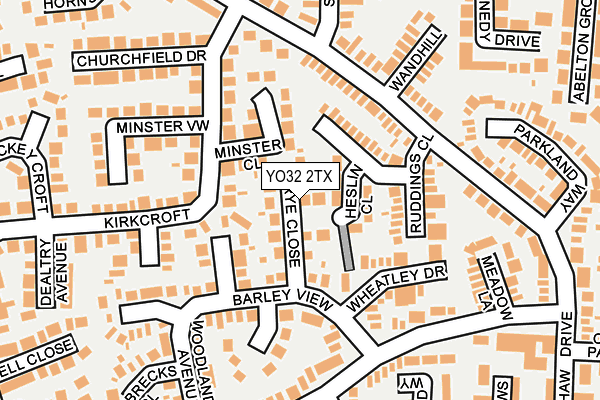 YO32 2TX map - OS OpenMap – Local (Ordnance Survey)