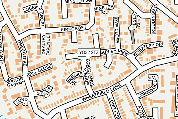 YO32 2TZ map - OS OpenMap – Local (Ordnance Survey)