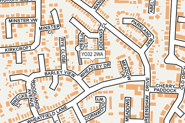 YO32 2WA map - OS OpenMap – Local (Ordnance Survey)