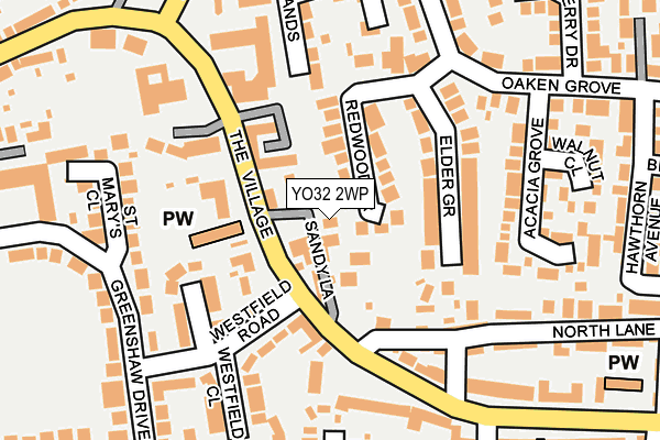 YO32 2WP map - OS OpenMap – Local (Ordnance Survey)