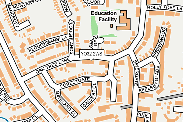 YO32 2WS map - OS OpenMap – Local (Ordnance Survey)