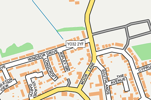 YO32 2YF map - OS OpenMap – Local (Ordnance Survey)