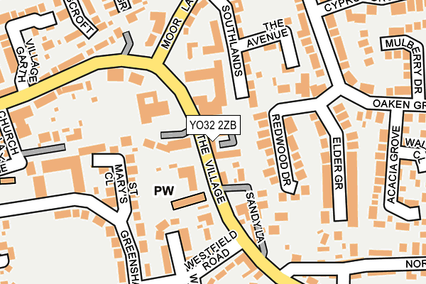 YO32 2ZB map - OS OpenMap – Local (Ordnance Survey)