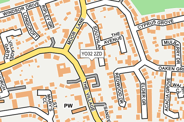 YO32 2ZD map - OS OpenMap – Local (Ordnance Survey)