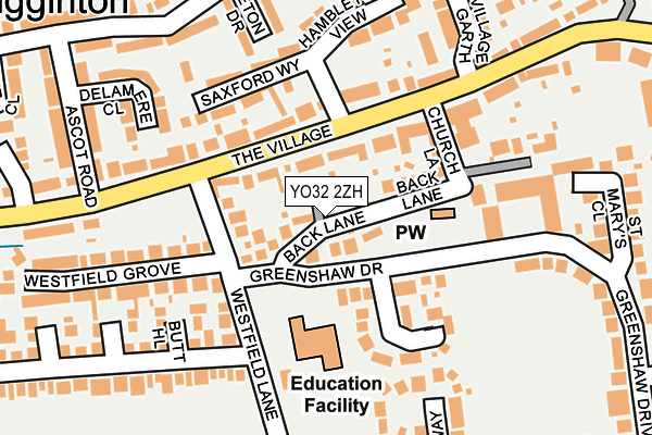 YO32 2ZH map - OS OpenMap – Local (Ordnance Survey)