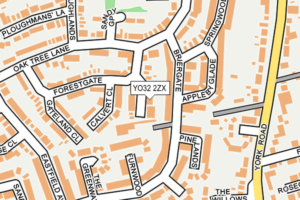 YO32 2ZX map - OS OpenMap – Local (Ordnance Survey)