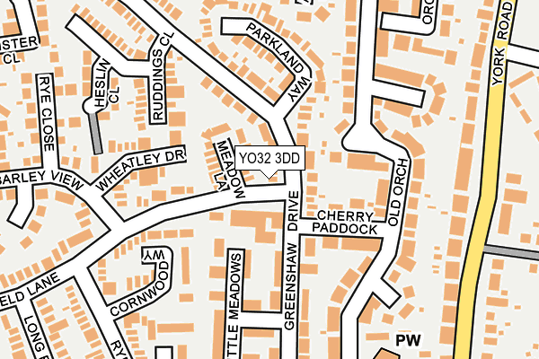 YO32 3DD map - OS OpenMap – Local (Ordnance Survey)