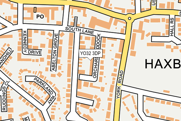 YO32 3DP map - OS OpenMap – Local (Ordnance Survey)