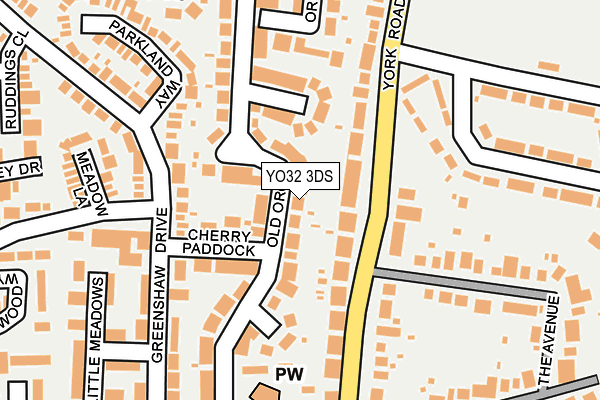 YO32 3DS map - OS OpenMap – Local (Ordnance Survey)