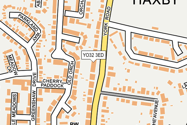 YO32 3ED map - OS OpenMap – Local (Ordnance Survey)