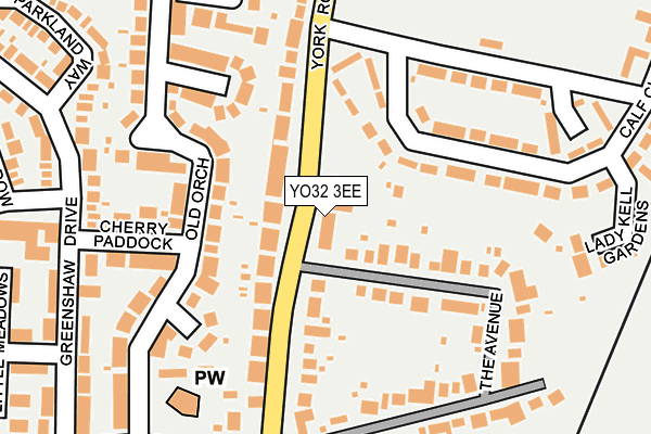 YO32 3EE map - OS OpenMap – Local (Ordnance Survey)