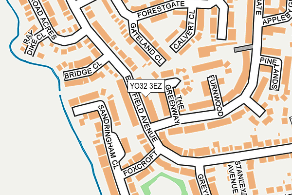 YO32 3EZ map - OS OpenMap – Local (Ordnance Survey)