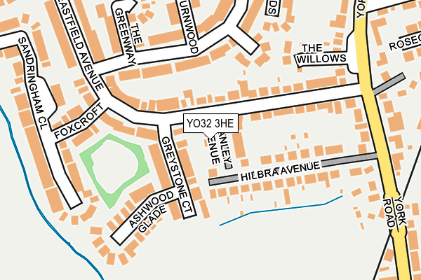 YO32 3HE map - OS OpenMap – Local (Ordnance Survey)