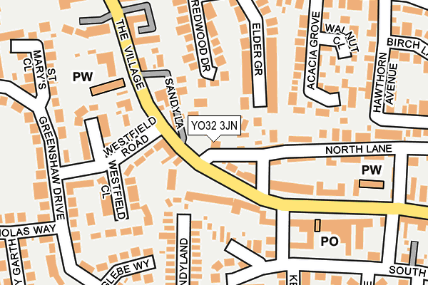 YO32 3JN map - OS OpenMap – Local (Ordnance Survey)