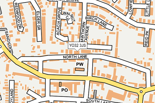 YO32 3JS map - OS OpenMap – Local (Ordnance Survey)