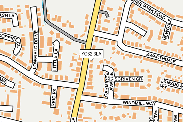 YO32 3LA map - OS OpenMap – Local (Ordnance Survey)