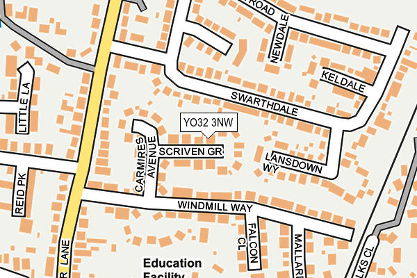 YO32 3NW map - OS OpenMap – Local (Ordnance Survey)