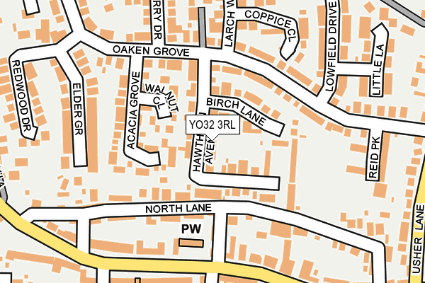 YO32 3RL map - OS OpenMap – Local (Ordnance Survey)