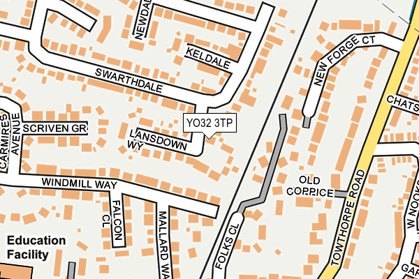 YO32 3TP map - OS OpenMap – Local (Ordnance Survey)