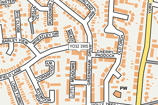 YO32 3WS map - OS OpenMap – Local (Ordnance Survey)