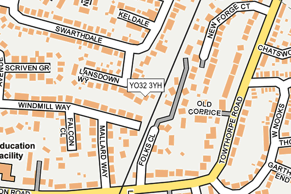 YO32 3YH map - OS OpenMap – Local (Ordnance Survey)
