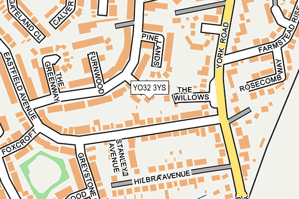 YO32 3YS map - OS OpenMap – Local (Ordnance Survey)