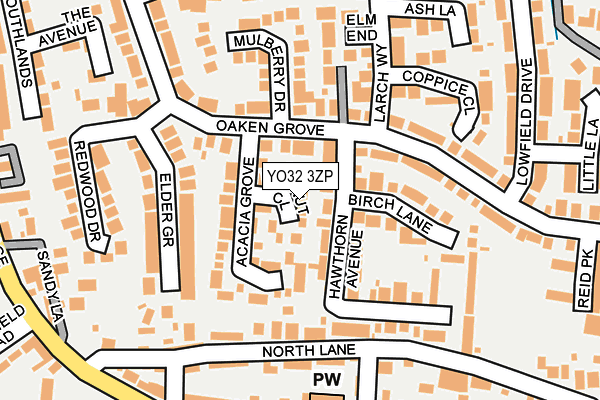 YO32 3ZP map - OS OpenMap – Local (Ordnance Survey)