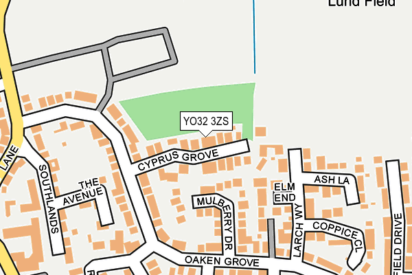 YO32 3ZS map - OS OpenMap – Local (Ordnance Survey)
