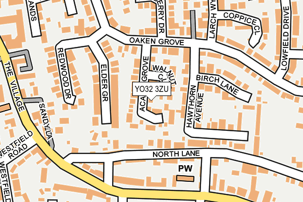 YO32 3ZU map - OS OpenMap – Local (Ordnance Survey)