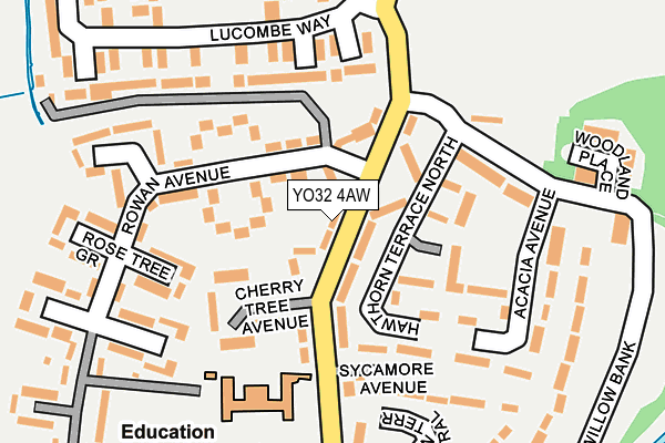 YO32 4AW map - OS OpenMap – Local (Ordnance Survey)