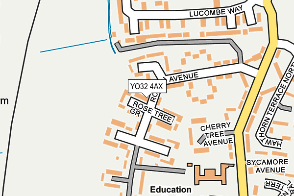 YO32 4AX map - OS OpenMap – Local (Ordnance Survey)