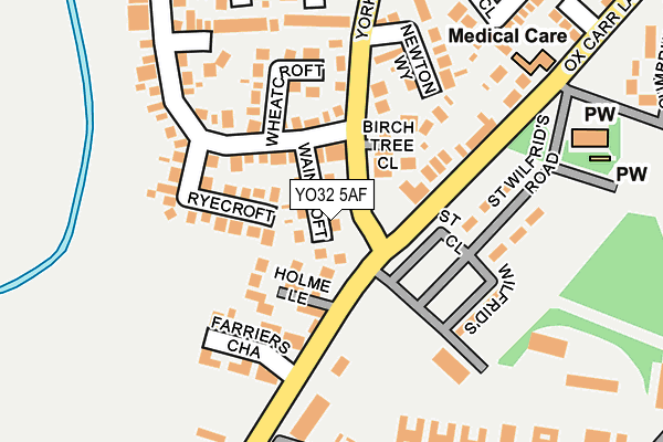 YO32 5AF map - OS OpenMap – Local (Ordnance Survey)
