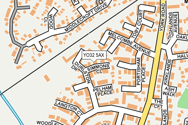 YO32 5AX map - OS OpenMap – Local (Ordnance Survey)