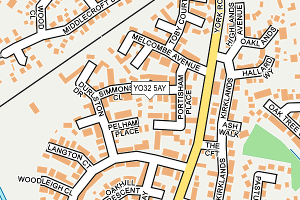YO32 5AY map - OS OpenMap – Local (Ordnance Survey)