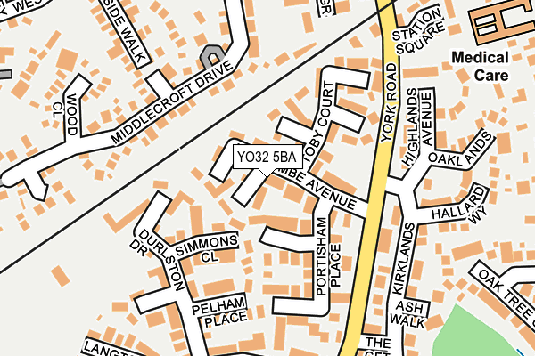 YO32 5BA map - OS OpenMap – Local (Ordnance Survey)