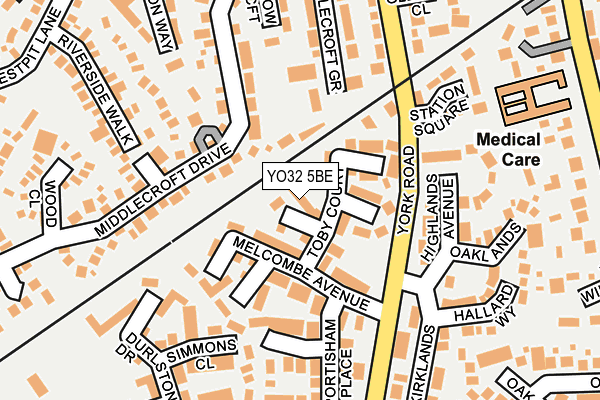 YO32 5BE map - OS OpenMap – Local (Ordnance Survey)