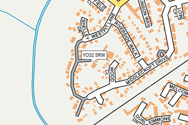 YO32 5RW map - OS OpenMap – Local (Ordnance Survey)