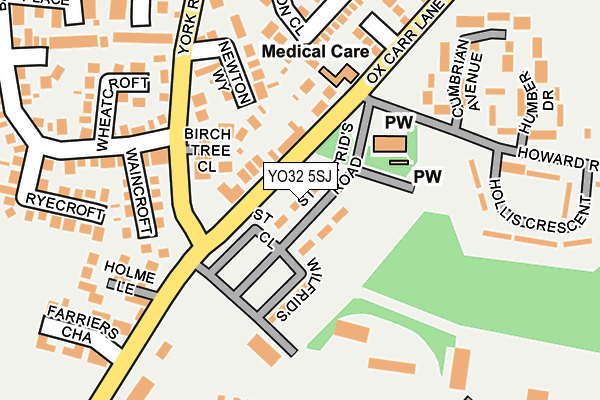 YO32 5SJ map - OS OpenMap – Local (Ordnance Survey)
