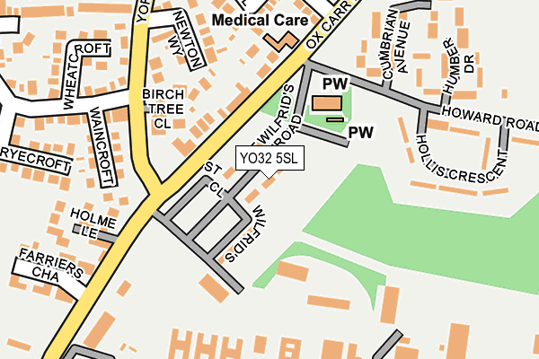 YO32 5SL map - OS OpenMap – Local (Ordnance Survey)