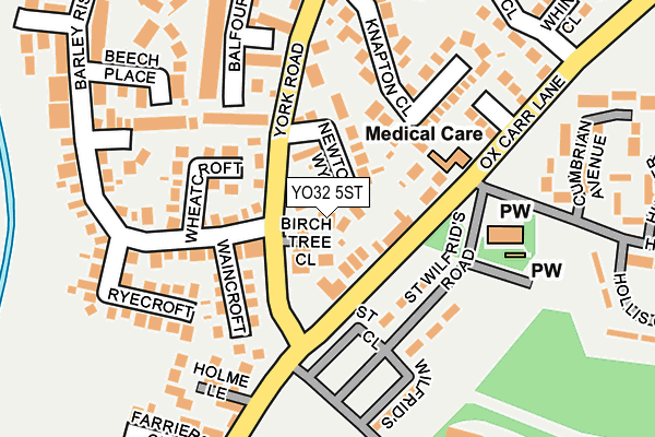 YO32 5ST map - OS OpenMap – Local (Ordnance Survey)